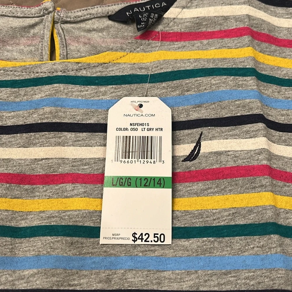 Nautica Girl's Stripe Patch Pocket Dress/NWT/L (12/14)
